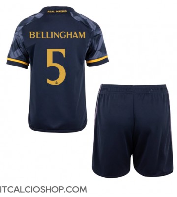 Real Madrid Jude Bellingham #5 Seconda Maglia Bambino 2023-24 Manica Corta (+ Pantaloni corti)